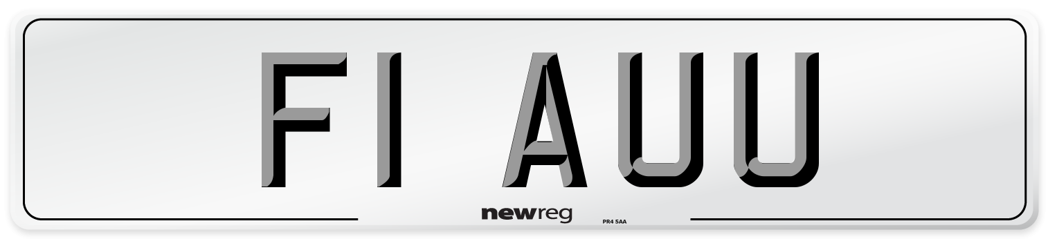 F1 AUU Number Plate from New Reg